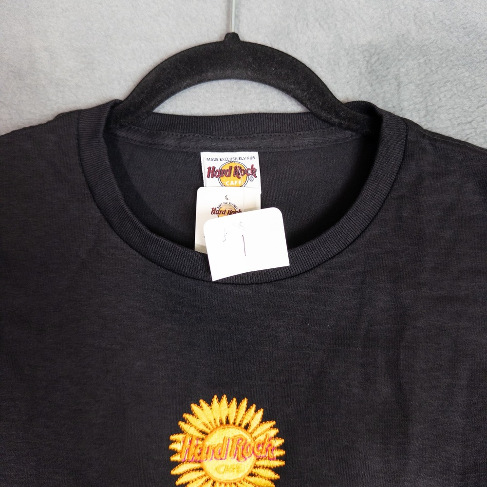 Hard Rock Cafe Baby Doll Tee Women Small Black NEW Cayman Islands Sunburst Y2K